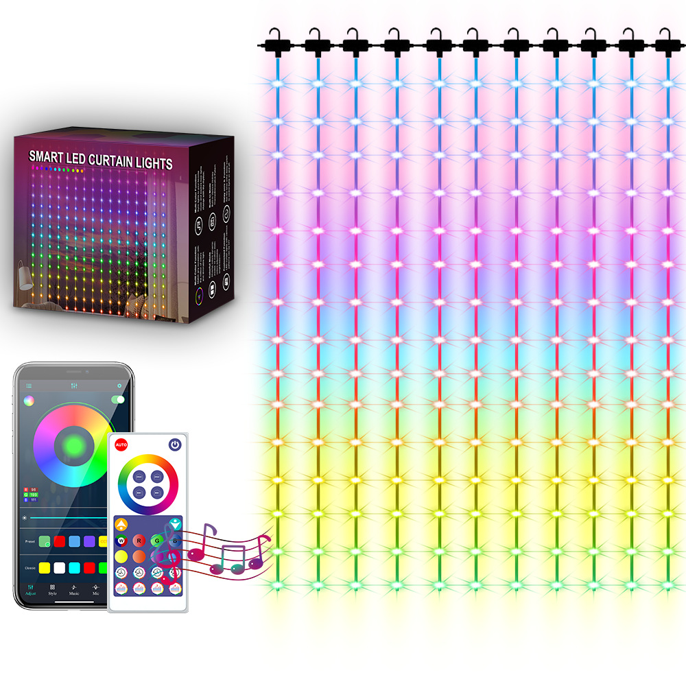 LED String Light Bluetooth Tuya WiFi Connection Birthday Party Garland Decor Fairy Light Curtain Light For Outdoor