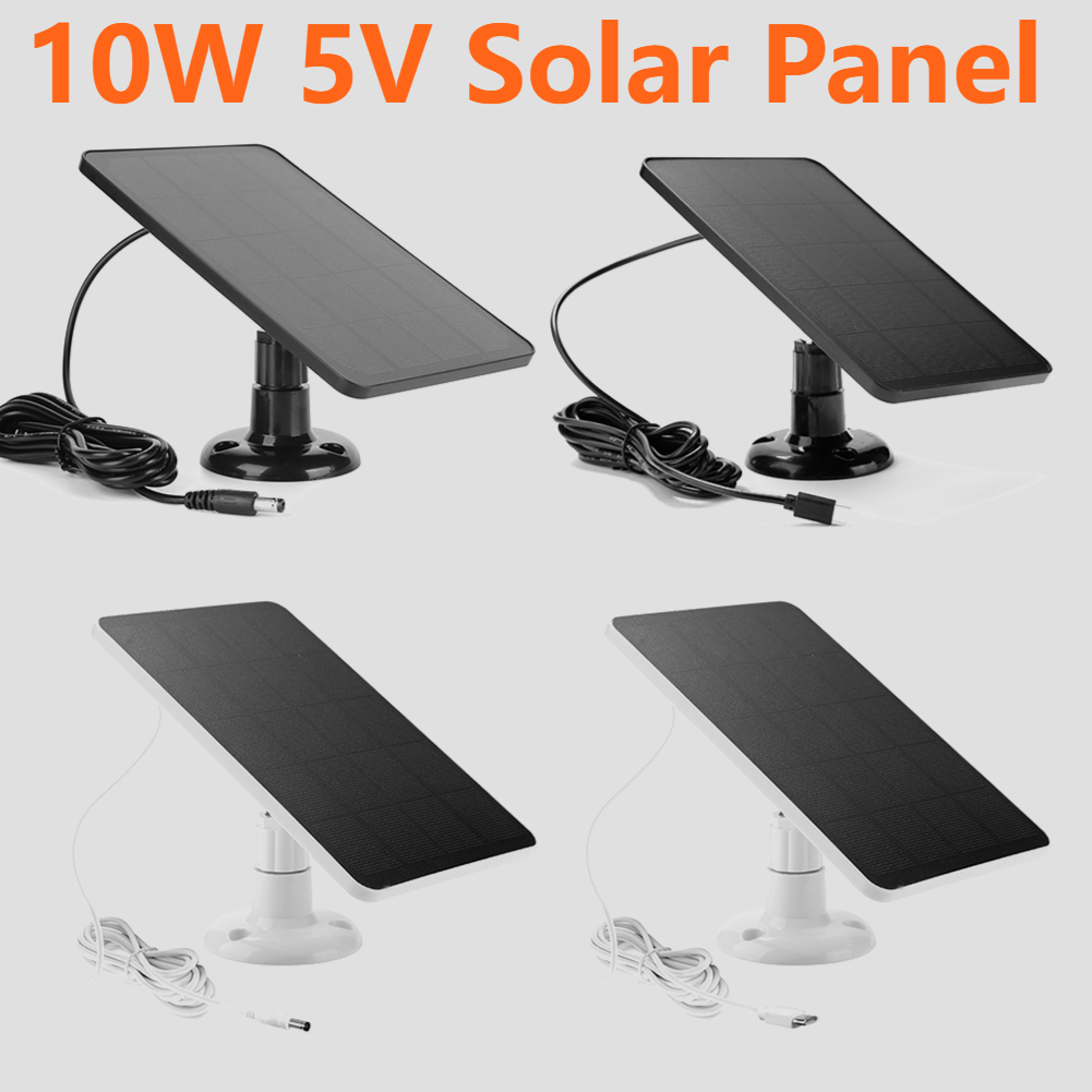 10W 5V Solar Panel DC5521 Type-C Outdoor Solar Cells Charger Portable Solar Panels for Security Camera Small Home Light System