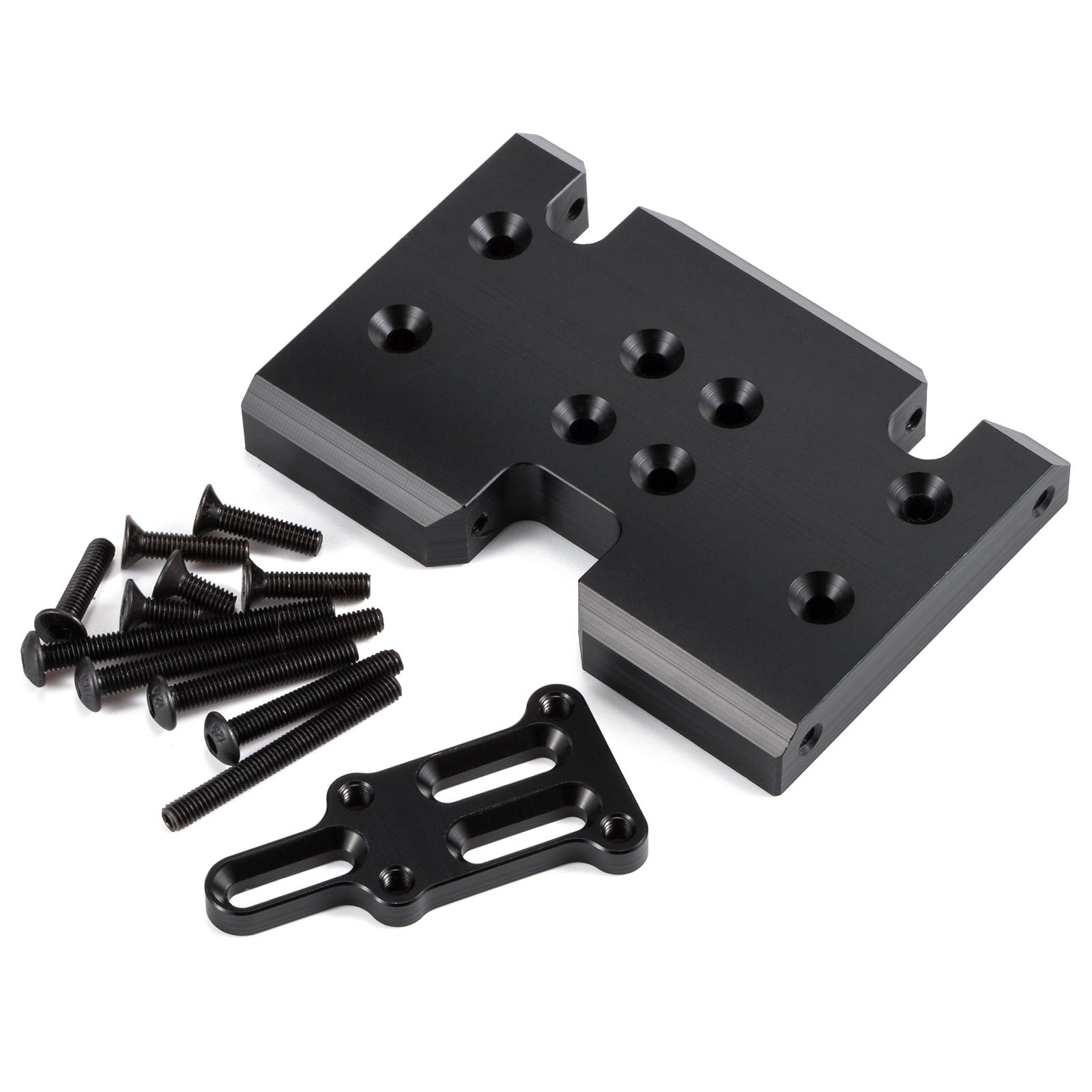 CNC Delrin Skid Plate with Shims for 1/10 LCG Chassis RC Rock Crawler Comp Builds Rigs 2Low Transmission Axial 3 Gear Gearbox