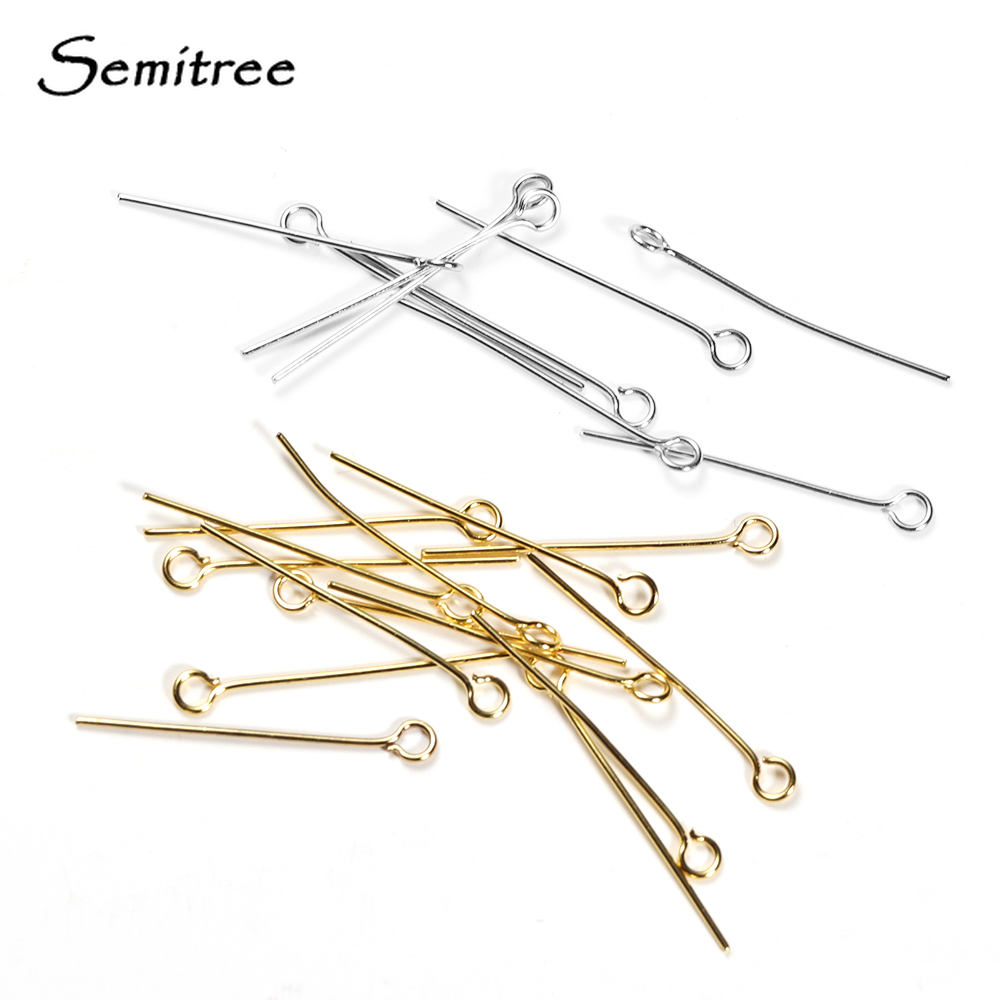 50/100Pcs Gold Color Stainless Steel Heads Eye Flat Head Pin Ball Head Pins for DIY Earrings Jewelry Making Accessories