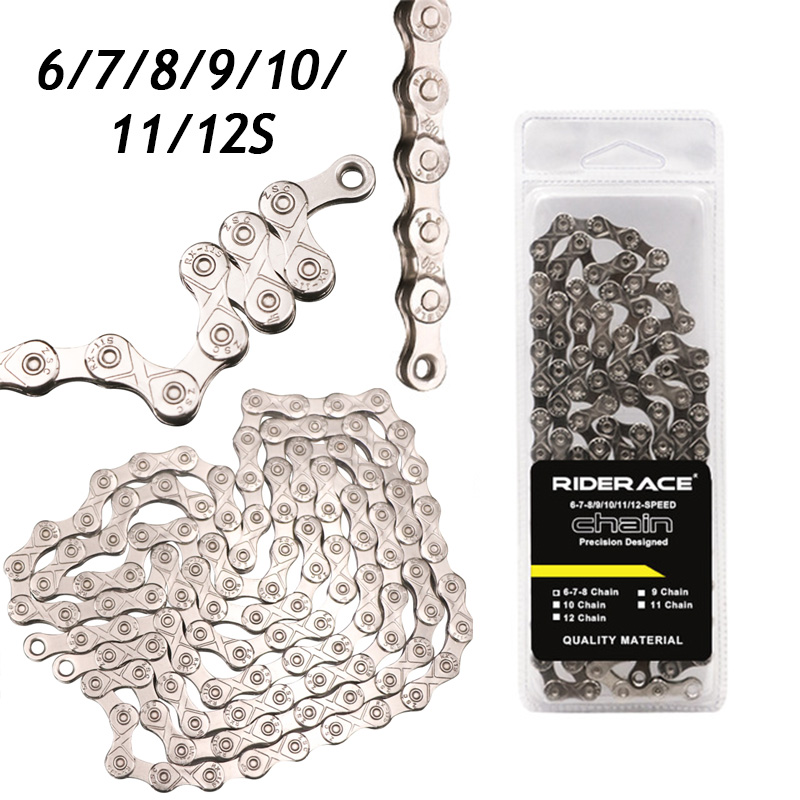 RIDERACE Bicycle Chain 6/7/8/9/10/11/12S Road Mountain Bike Chain Durable Bicycle Current 8V 9V 10V 11V 12V MTB Current