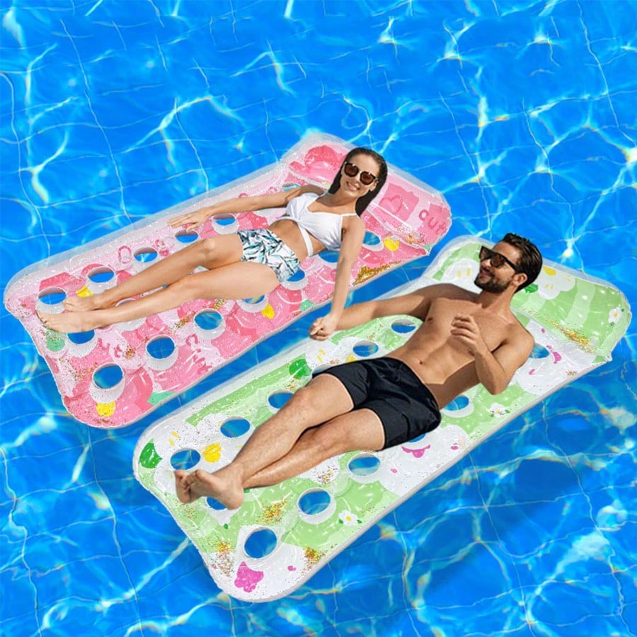1pc Inflatable Floats Bed Swim Ring Tube Water Leisure Bed Swim Air Mattresses Swim Pool Sleeping Bed Beach Lounger Chair