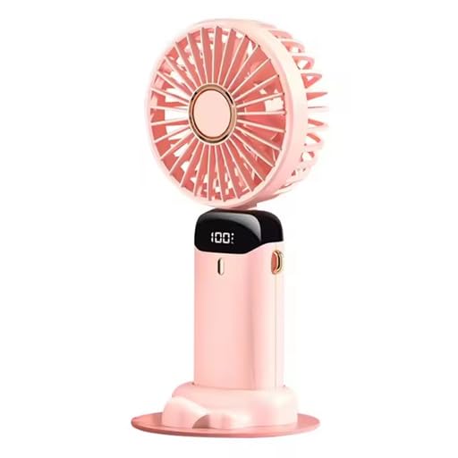 Handheld Portable Fan Aromatherapy 2600mAh Mini Hand Fan USB Rechargeable Personal Fan Digital Display Folding 5V Small Fan