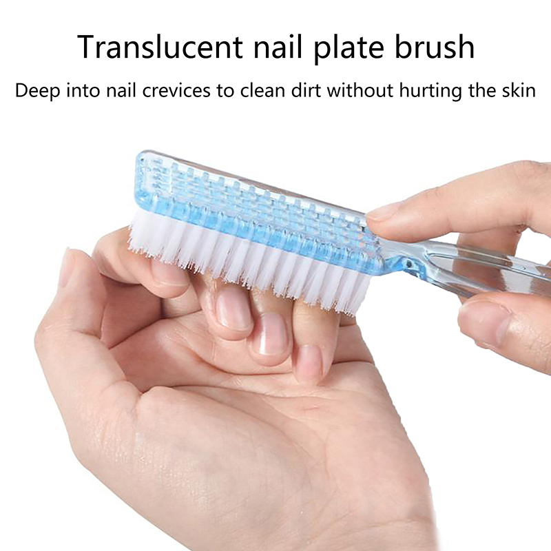 Z. Cleaning Nail Brushes Transparent Long Handle Soft Remove Dust Nail Brushes Multifunctional Five Color Manicure Pedicure Tool
