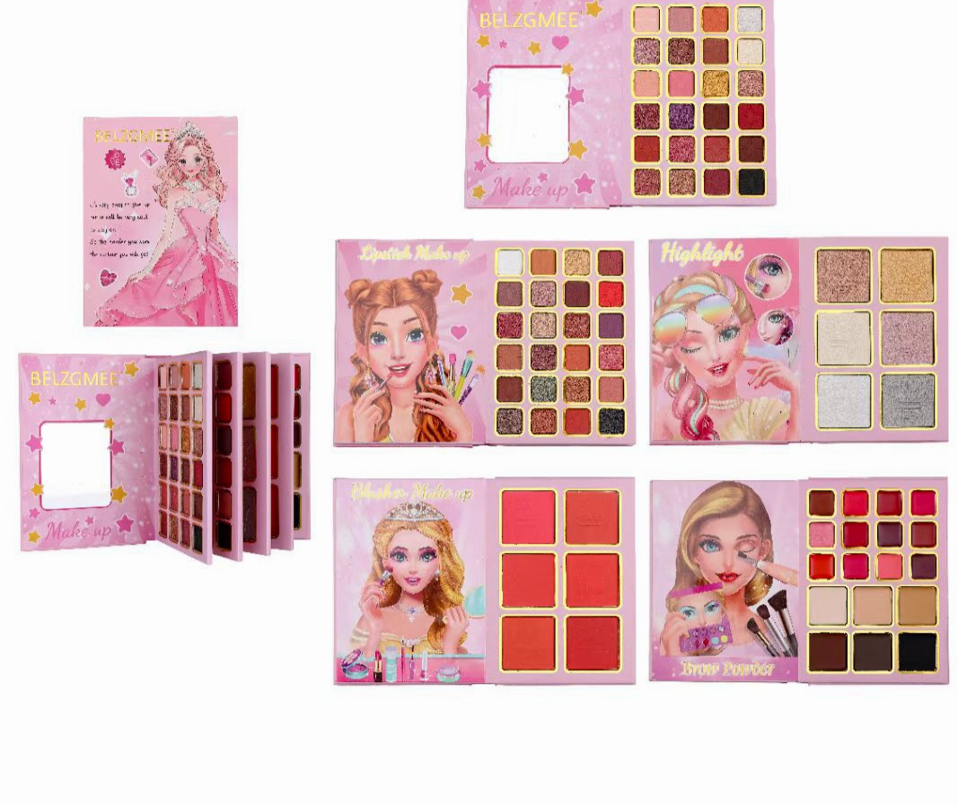 All In One book Makeup Pallete Glitter,Shimmer,Matte, multicolor For Women
