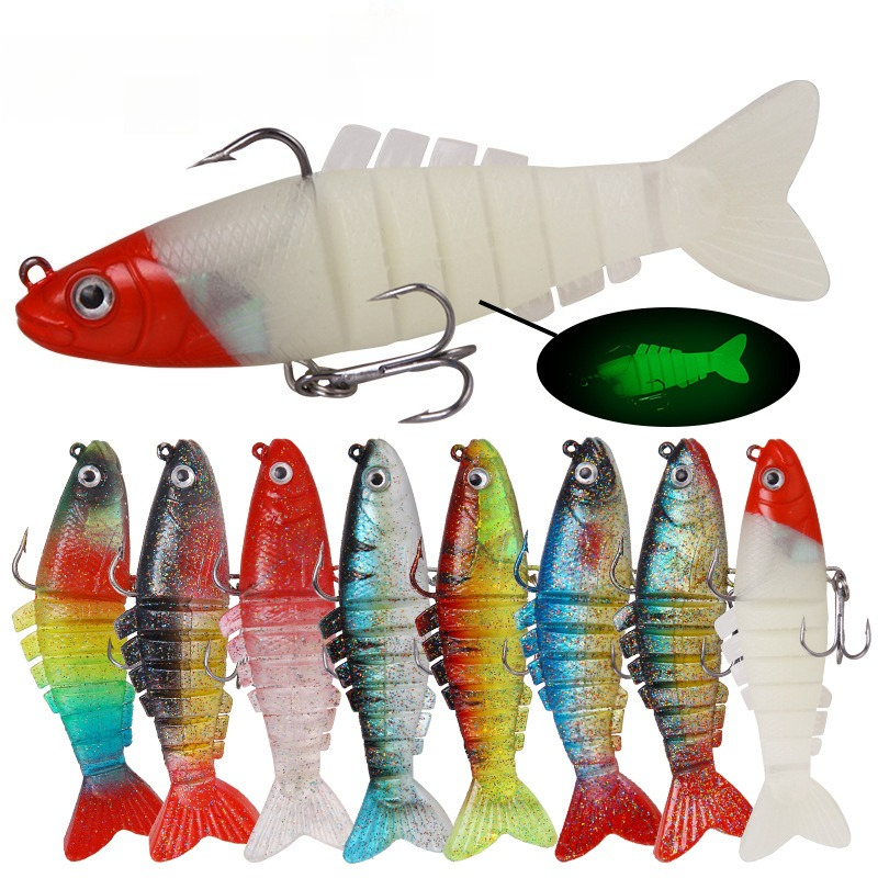 1pcs 9cm 17.5g New Soft lure Multi Jointed Lures With Fishing Hook Simulation Silicone Fake Bait Fake Bait Fishing Gear Products