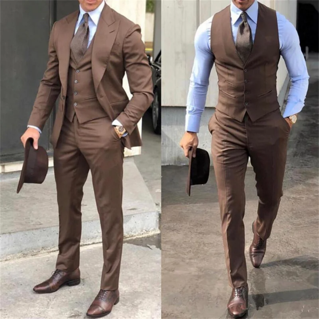 Fashion Jacquard 3-Piece Men's Tuxedo Suit with Shawl Lapel Slim Fit Blazer Vest Pants for Business Wedding Prom Party