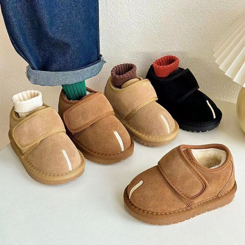 Children's Winter Snow Boots New 2025 Faux Suede Warm Plush Cotton Shoes Boys Fashion Anti-slip Sole Girls Ankle Boots