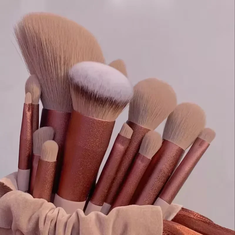 13 PCS Makeup Brush Color Set Eyeshadow Foundation Full Set Makeup Brush Eyeshadow Blush Beauty Softening Makeup Tools