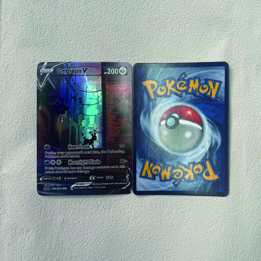 New 1Pcs/set Diy Pokemon Pocket Moon Eevee Self Control Collect Signature Trading Flash Card Anime Cartoon Children Birthday Gif