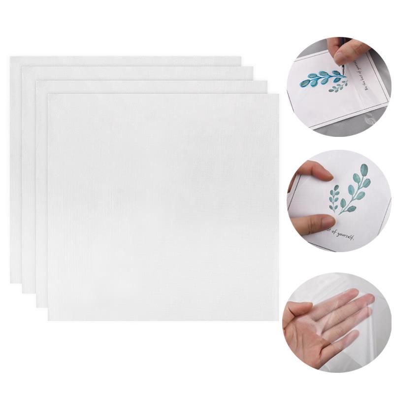 4pcs/set Water Soluble Embroidery Stabiliser Wash Away Cold Water Soluble Film Water Solute Embroidery Backing DIY Craft Making