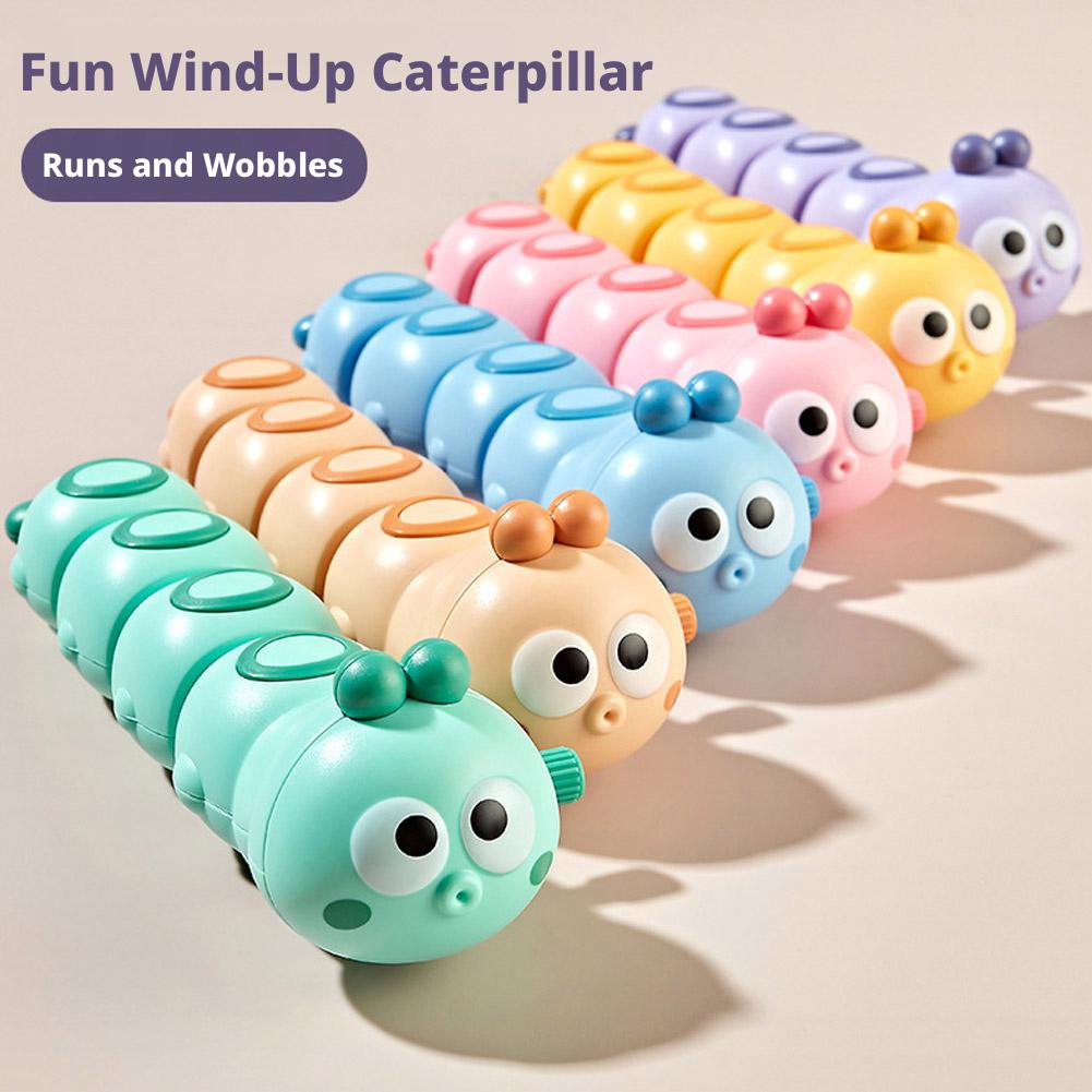 Wind-up Caterpillar Toy For Kids Cute Fun Chained Crawling Toy No Battery Required Early Education Color Cognition Play 1Pc