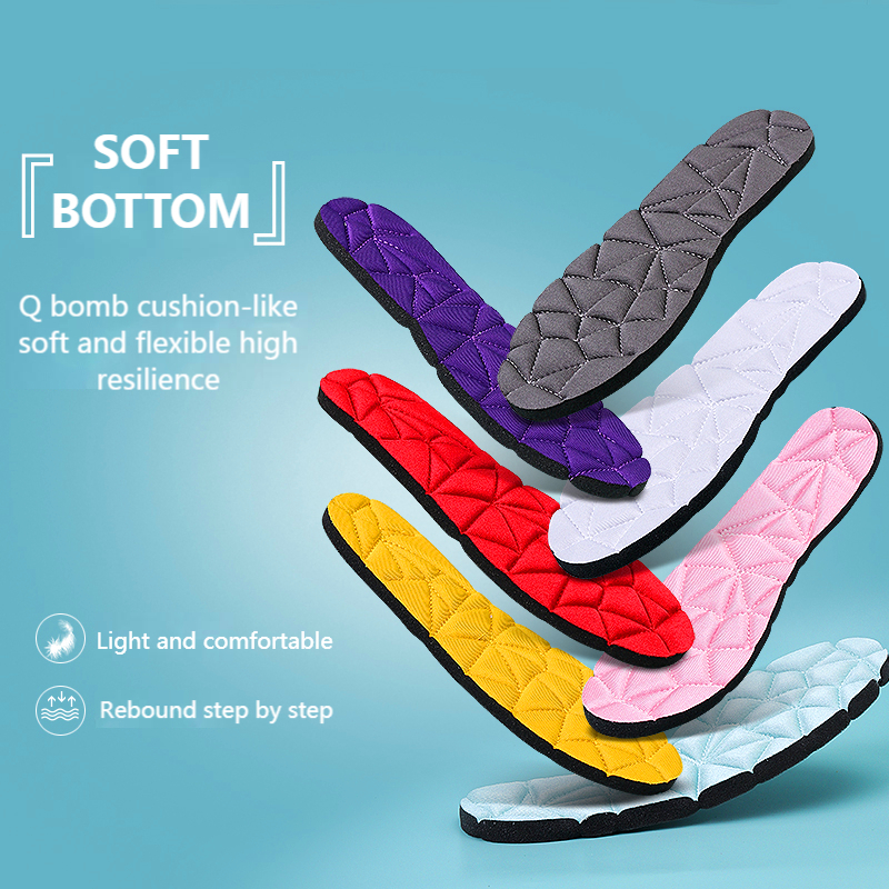 1 Pair 10D Super Soft Insoles Thicken Soft New Breathable Insert Unisex Boots Pad Sole Shock Absorption Sport Insoles for Shoes