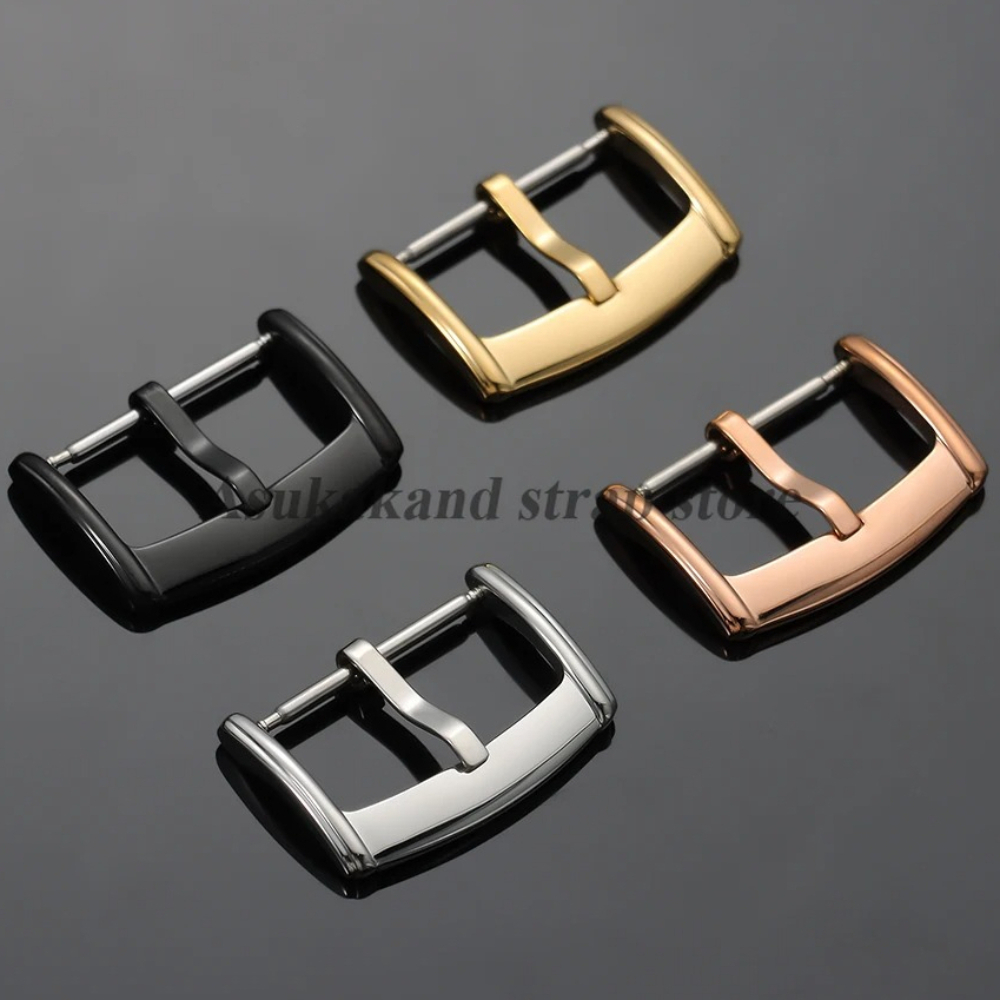 1pcs 16mm 18mm 20mm Silver Black Gold Metal Watch Buckle Men Watchband Strap Stainless Steel Clasp Universal Watch Band Buckles