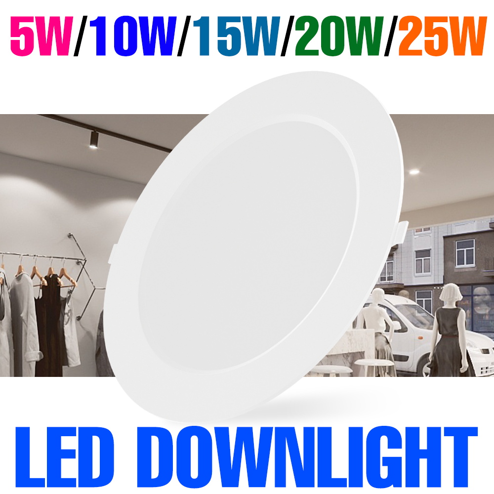 25W LED Downlight Recesed Round Ceiling Lamp Home Foyer Balcony Living room Corridor Soft Lighting AC 220V Cold White No Flicker