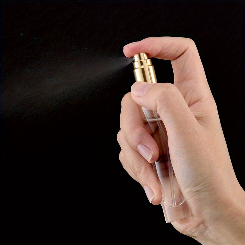 5/10ml 5Pcs Glass Spray Bottle Refillable Perfume Sprayer Mini Sample Test Bottle Thin Glass Small Bottle Gold