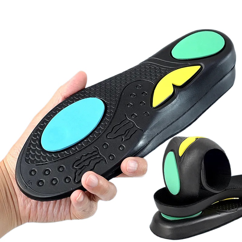 PU Mugwort Sports Insoles 1 Pair Green Breathable Shock Absorption Arch Support Orthopedic Shoe Pads for Men Women