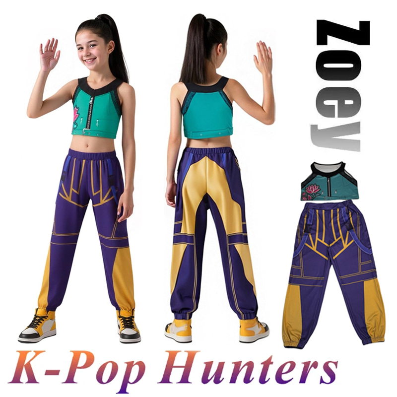 Girls Zoey Cosplay Girl Group Rumi Kids Costume Mira Outfit Favorite Stage Performance Clothes Halloween Animated Movie Dress Up