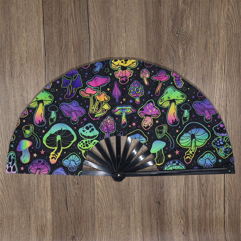 33Centimeter Giant Folding Hand Fan - Gradient Reflective Japanese and Chinese Style，Bright Colors Suitable for Music Festivals、