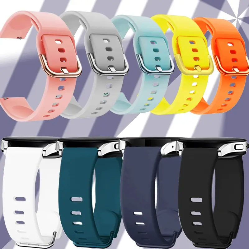20mm 22mm Sport Strap For Samsung galaxy watch 7/FE/6/5/pro/4 Classic 43-47mm/Active 2 Siliconebracelet huawei Gt 4-3-2-2e Band