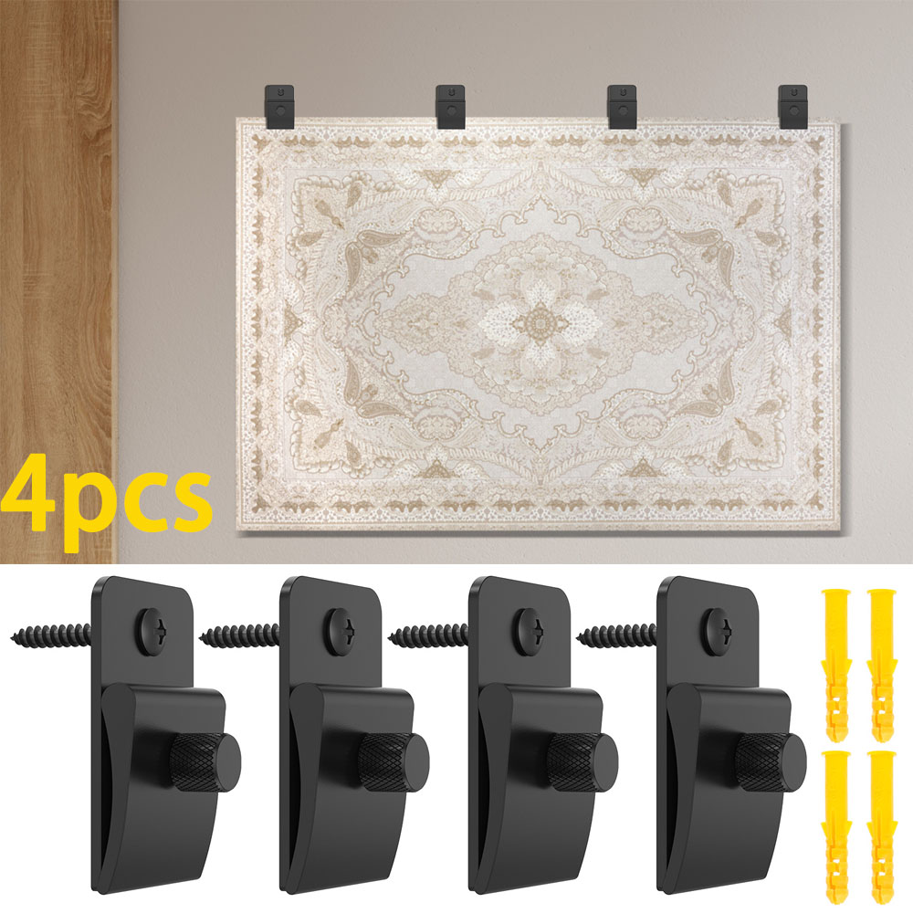 4 Pack Tapestry Wall Hanging Clamps Multipurpose Easy to Install Textile Art Decoration Hangers Sturdy Tapestry Hangers Clamps