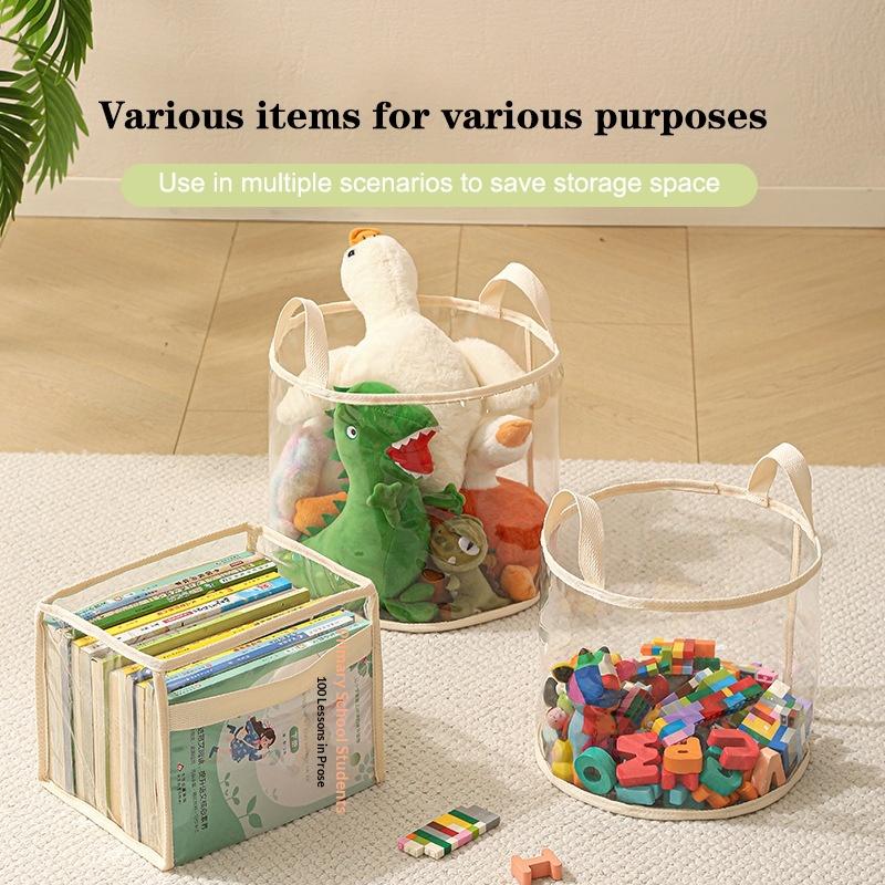 New Transparent Children's Toy Storage Basket Large Size Toy Storage Bag Large Capacity Multifunctional Storage Basket