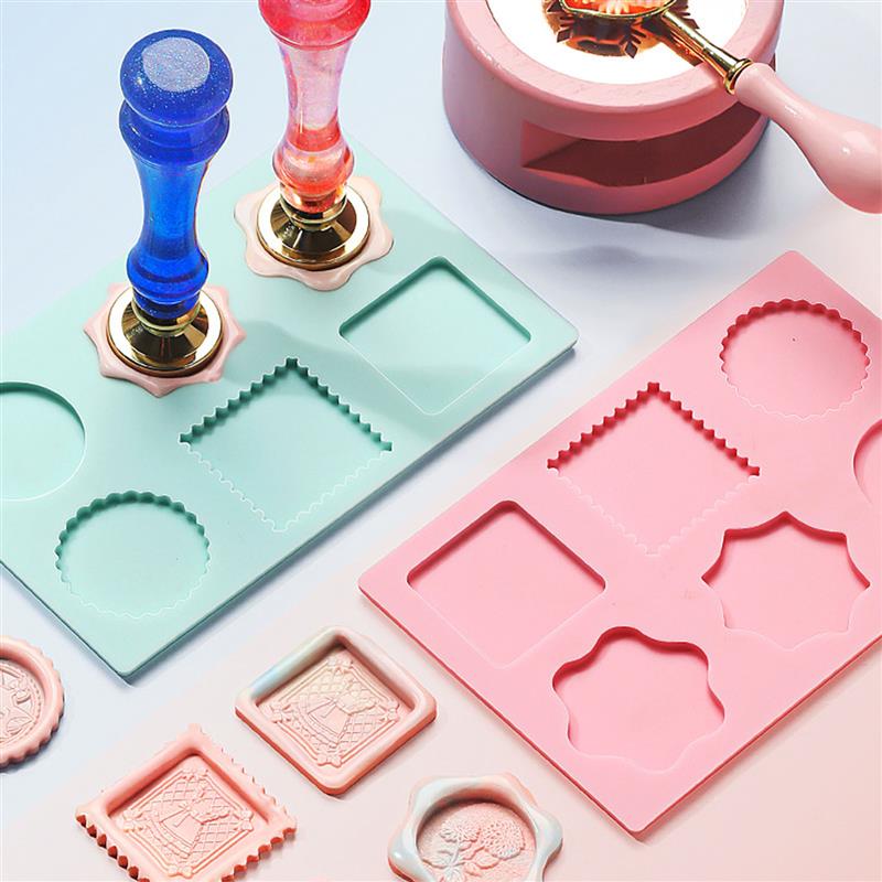 Wax Seal Stamp Silicone Mold Pad Graphic Molds Sealing Wax Mould Mats Sealing Fix Shapes Envelope Invitation DIY Scrapbook Tool