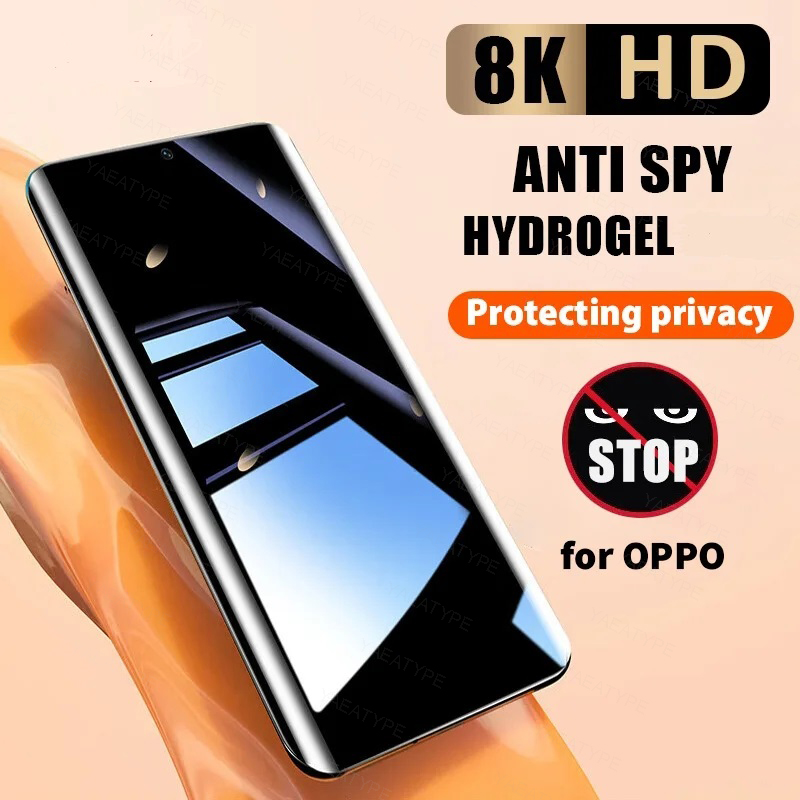 3Pcs Privacy Hydrogel Film For OPPO Reno 12 Pro 12F 4G 5G Realme 13 Plus Without Fingerprint Unlocking