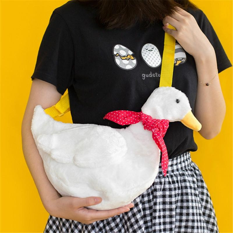 1 Pc Cute Simulation Duck Shoulder Bag Crossbody Plush Big Goose Backpack Purses and Handbags Crossbody Bags for Women