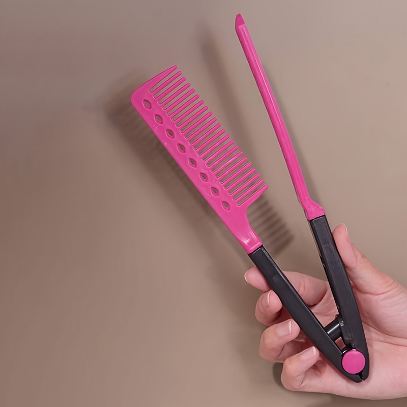 1pcs V-shaped straight hair comb, DIY hair straightener, hair and beauty tools, salon hair styling comb