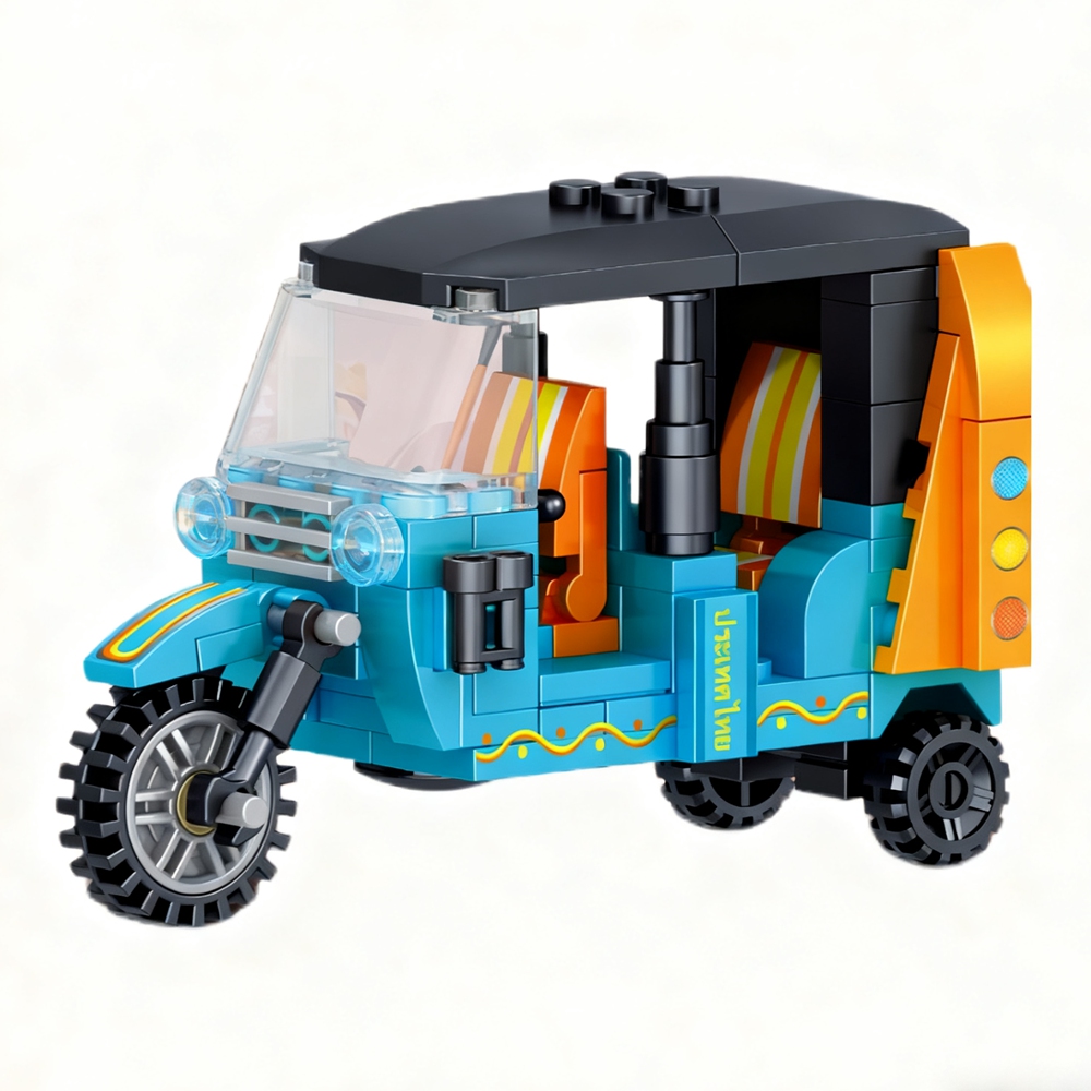 City Three-wheeled motorcycle Model MOC Building Blocks Vehicle Technical Bricks Birthday Toys for Kid Boys Children