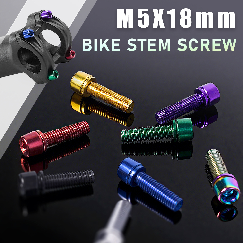 6/8pcs M5x18mm Bike Stem Screw Alloy Steel 4mm Allen Key Screw MTB Road Bicycle Handlebar Stems Bolts Mountain Bike Parts