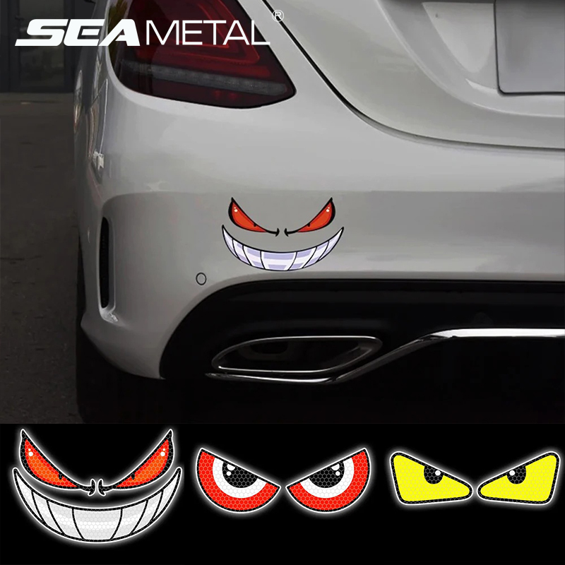 SEAMETAL Waterproof Car Motorcycle Stickers Reflective Eyes Helmet Fairing Rear Window Decoration Decals for Car Motorcycle Part