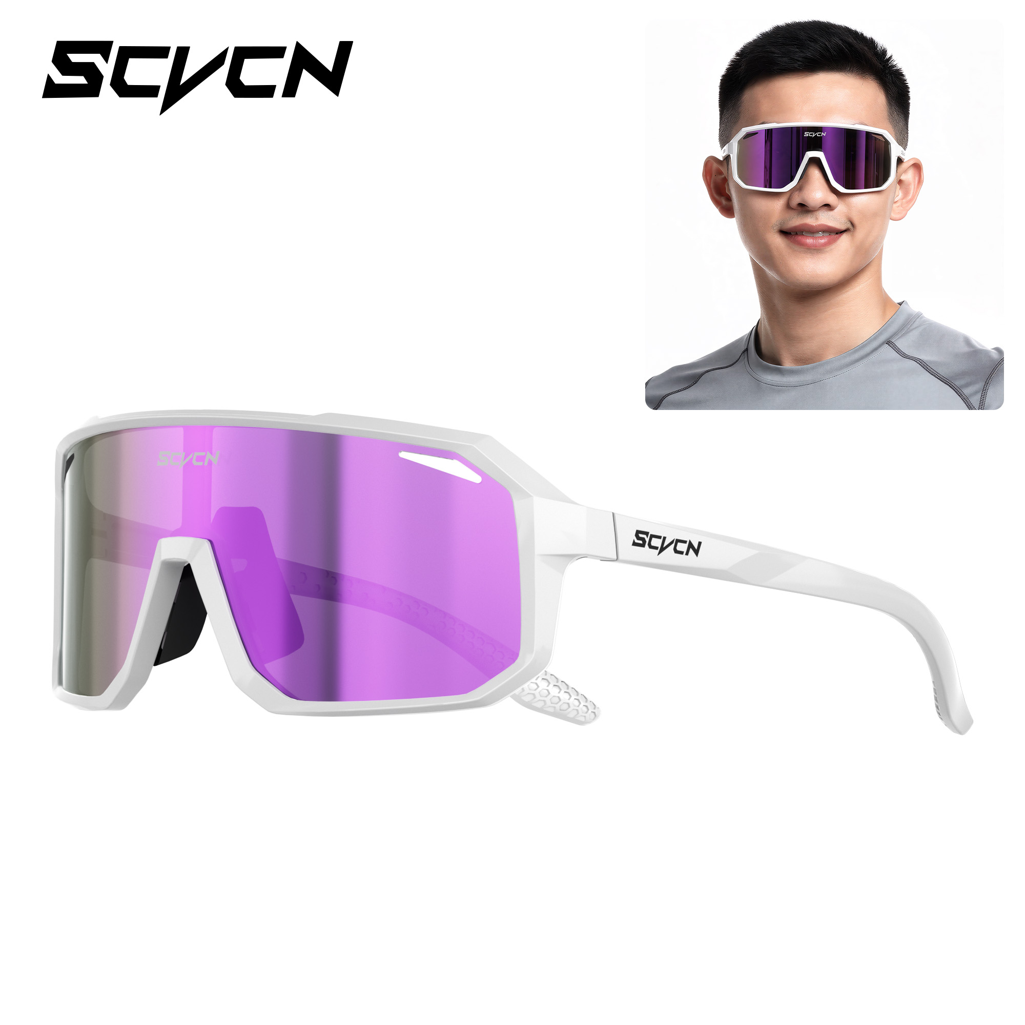 SCVCN Cycling Sunglasses Men MTB Road Driving Bike Glasses UV400 Protective Outdoor Sports Women Bicycle Cycling Glasses
