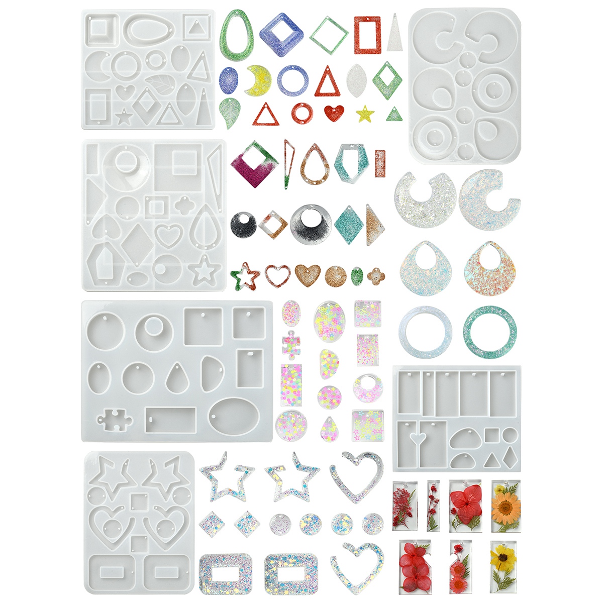 1 Pcs earrings pendant crystal drop glue mold A variety of styles DIY silicone mold can be used for DIY jewelry production