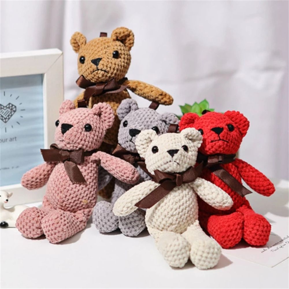 1pcs 15CM Bear Stuffed Plush Toys Baby Cute Dress Key Pendant Pendant Dolls Birthday Wedding Party Decor