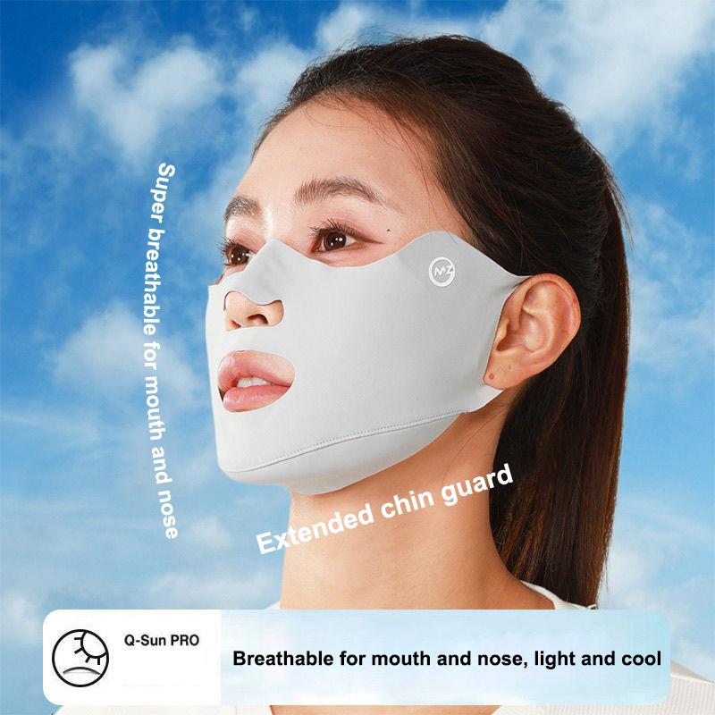 2PCS New Breathable Ice Silk Mask Sunscreen Mask Washable Dustproof Anti-UV Riding Face Mask Protect The Corners Of The Eyes