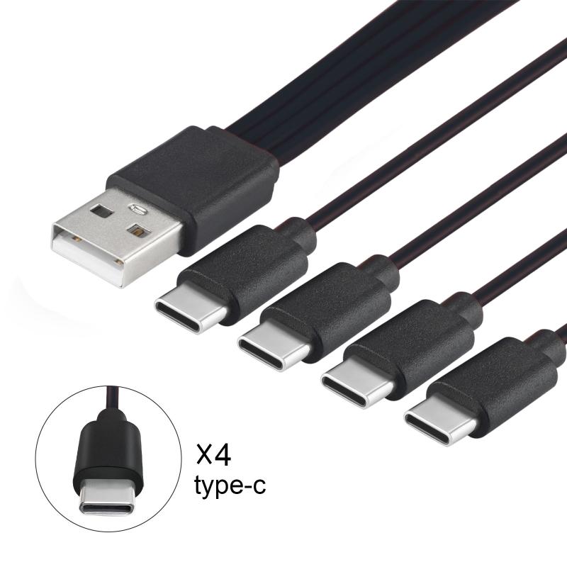 NEW SALE 1Pcs 4 In 1 Multi-USB C Splitter Charging Cord For Tablet Laptop PC USB Type C Fast Charging Data Cables