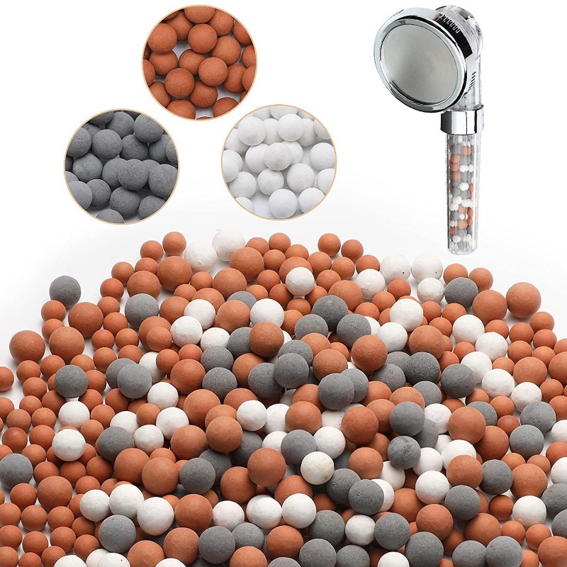 Shower Head Replacement Beads Filter Energy Anion Mineralized Negative Ions Ceramic Balls Water Purification Stones for Shower