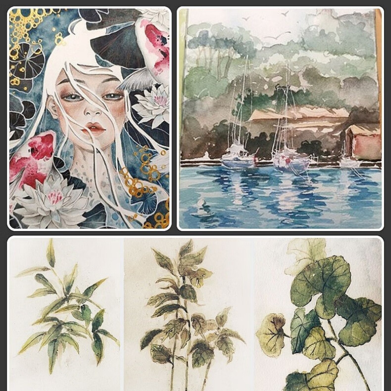 300g Wood Pulp Watercolor Paper Postcard | Coarse Grain, Square & Round Blank for Fine Art Painting​