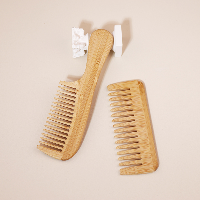 2PCS natural bamboo wooden comb set, anti-static massage hair brush comb