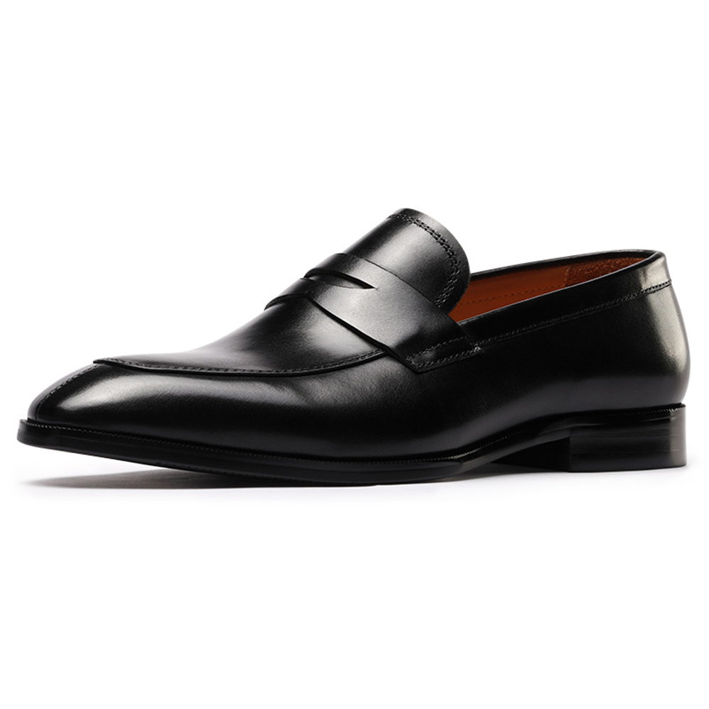 Mens Penny Loafers Elegant Wedding Party Full Grain Leather Casual Dress Shoes Brown Black Business Formal Shoes