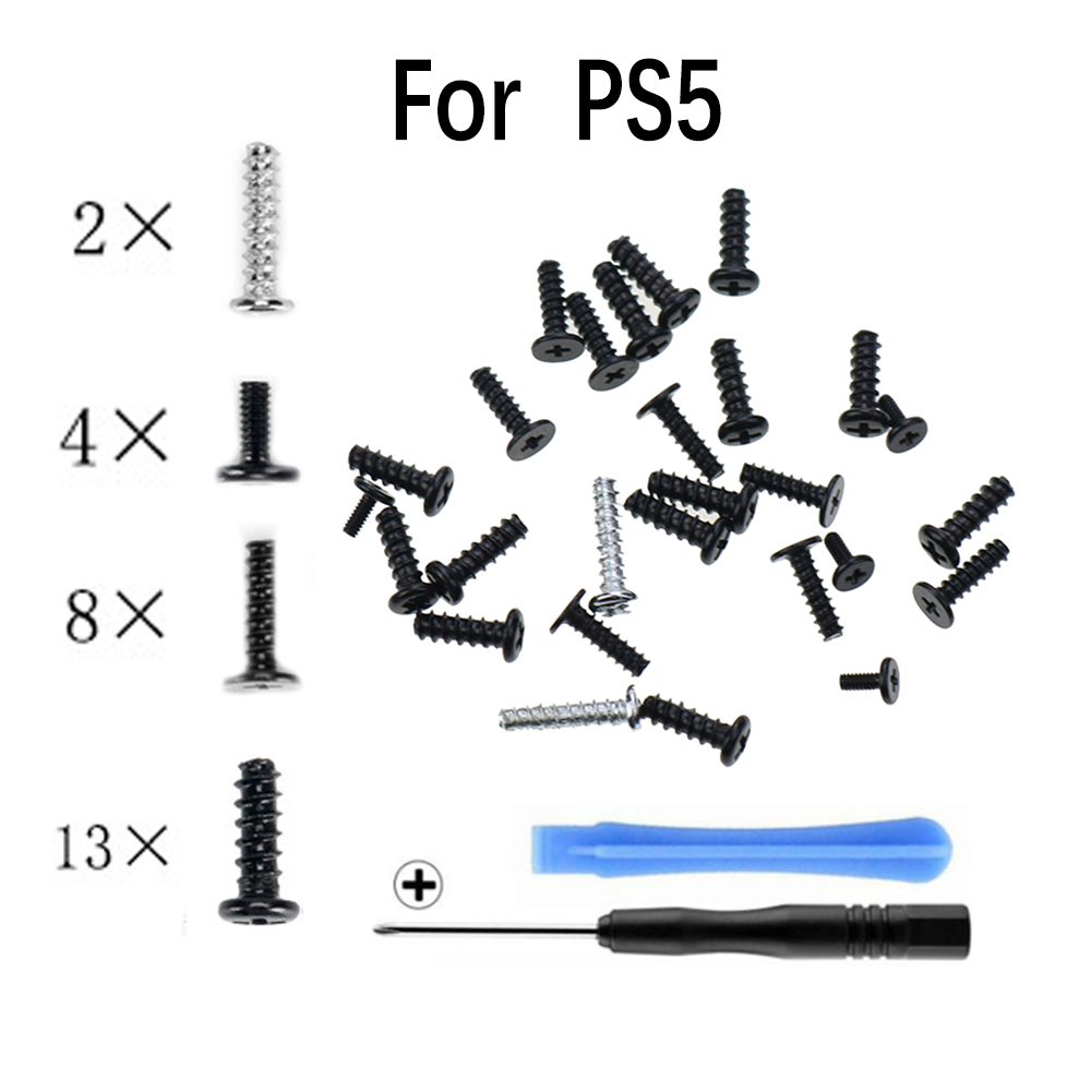 JCD For PS5 Handle Full Set Screw For PS5 Controller Screws Head Screw Controller Screws & Cross Screwdriver Tool