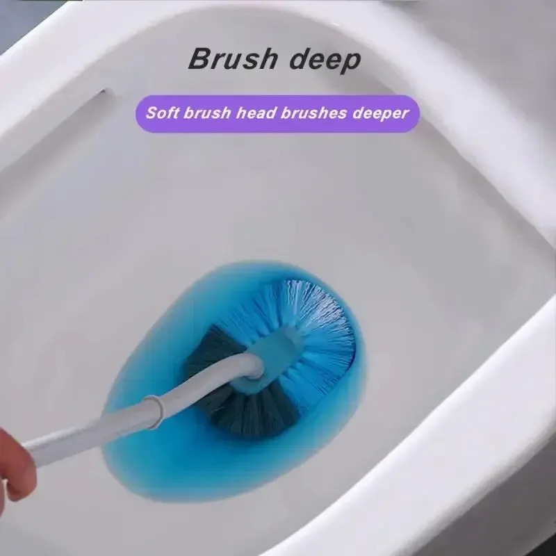 Bathroom Toilet Wall-mounted S-type Curve Bent Head Corner Gap Brush Soft Hair Household Items Cleaning Tools