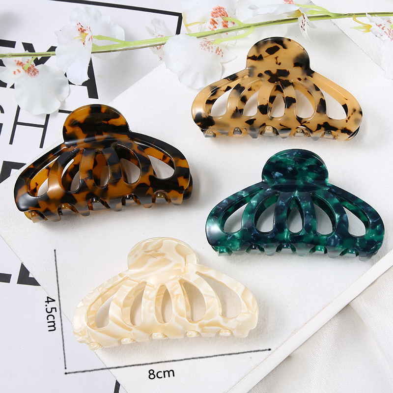 1pc New Korean version acetic acid clip hollow temperament hair clip versatile shark clip high-end sense simple hair accessory