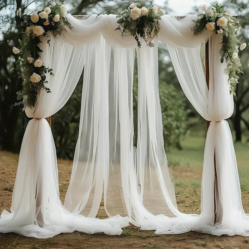 1pc Ceiling Drapes Wedding Arch Draping Sheer Fabric for Ceremony Tulle Backdrop Curtain Bride Tent Decoration
