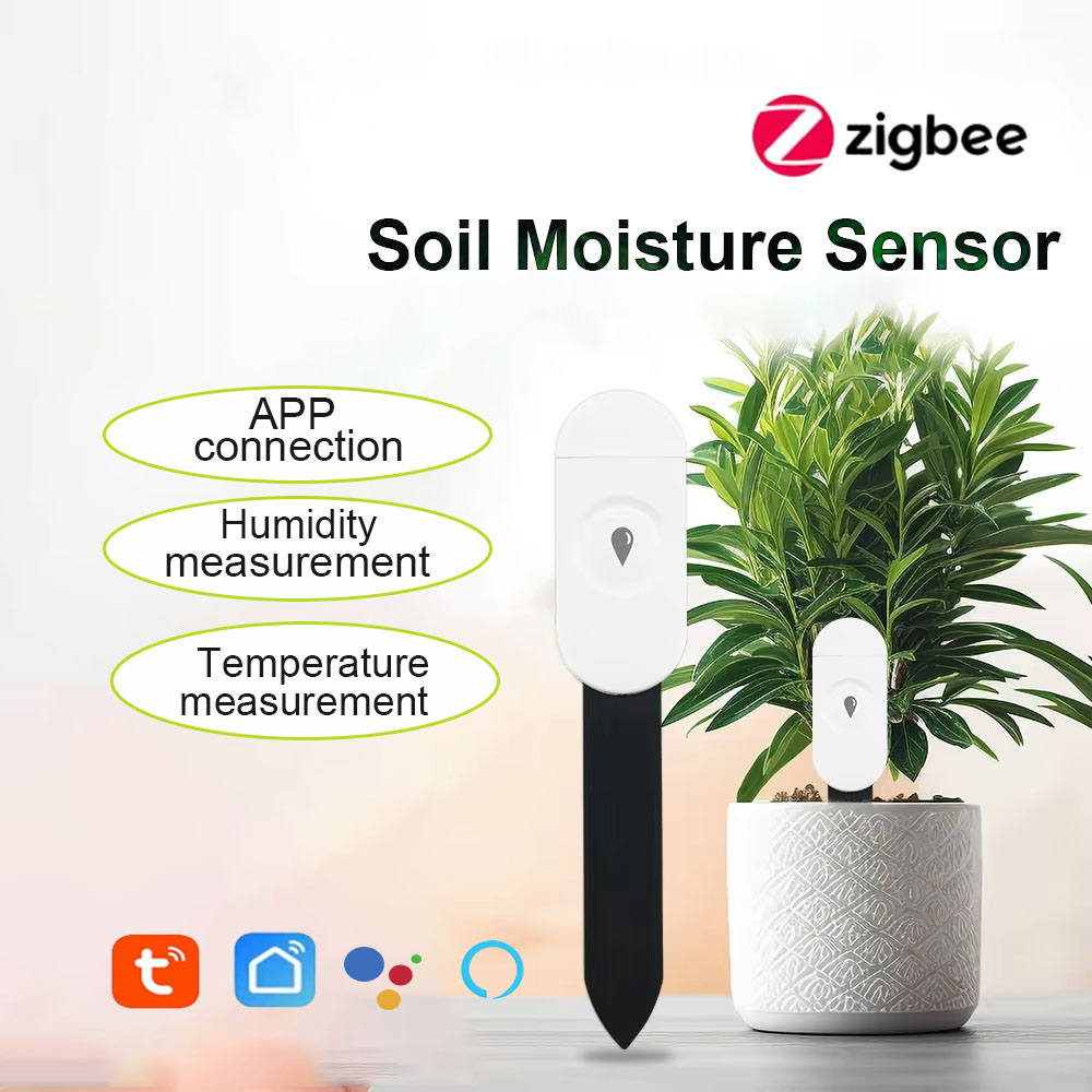 Intelligent Zigbee Soil Moisture Sensor Temperature And Humidity Tester Plant Monitor Support Voice Control Home Alexa
