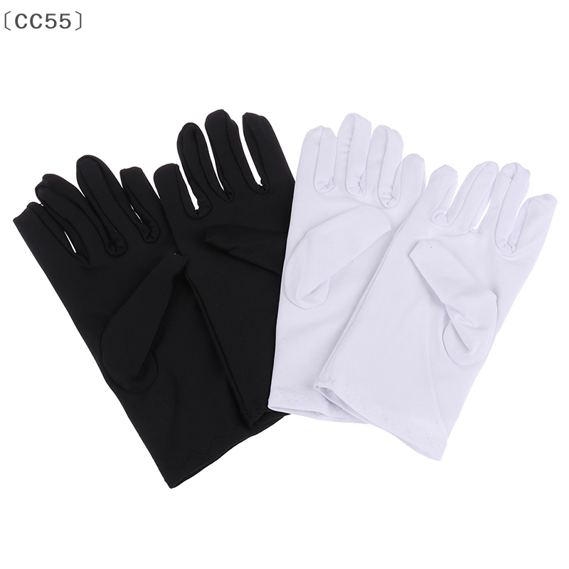 〔CC55〕1 Pair Solid Gloves Rituals Play White Gloves Black Spandex Gloves High-Elasticity Sun Protection