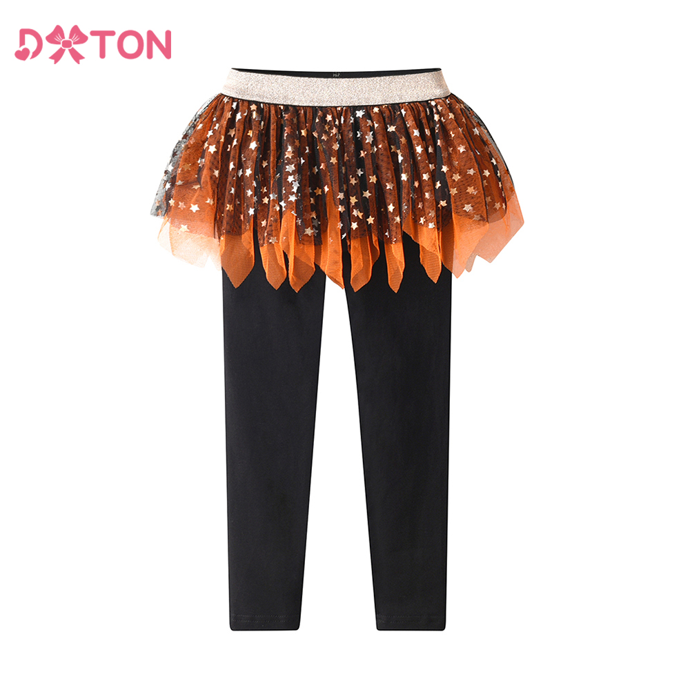 DXTON Halloween Girl Pants+SKirts Children Closplay Party Costumes Fake Two Trousers with Irregular Skirt Winter Kids Clothing