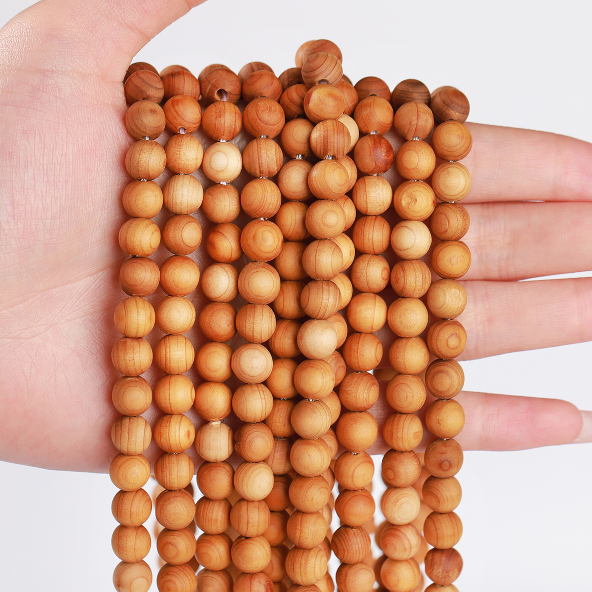 1 Strand Natural Wooden Thuja Beads 6 8 10MM Round Loose Spacer Bead for Jewelry Making DIY Necklace Bracelet Accessories 15"